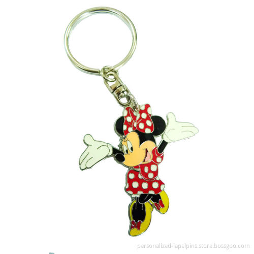 Cartoon Mouse Zinc Alloy Keyrings, Metal Keychains For Promotional And Souvenir Gift
